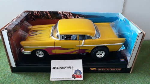 CHEVROLET CHEVY CUSTOM 1957 gold 1/18 HOT WHEELS 21356 tuning voiture miniature - Imagen 6 de 10