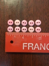10 Pastel Pink Resin Buttons