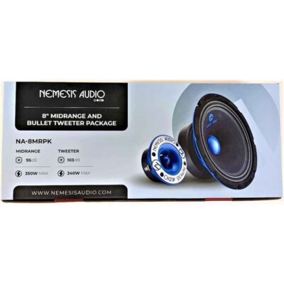 Nemesis Audio NA-8MRPK 8'' 350W Max Midrange Car Speaker + Bullet Tweeter Package