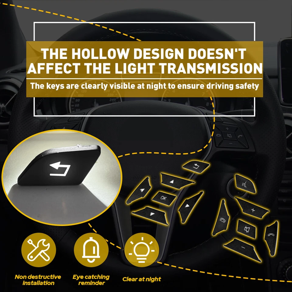 Botón de ajuste del volante negro para Mercedes Benz E300 E400 E350 2012-2016 Foto 4 de 4