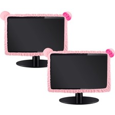 Remagr 2 Pcs 20''-29'' Kawaii Computer Monitor Cover with Cat Ear pink