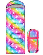 Sleeping Bag for Girls Boys, 3 Season Warm Lightweight Unicorn Sleeping Bag W...