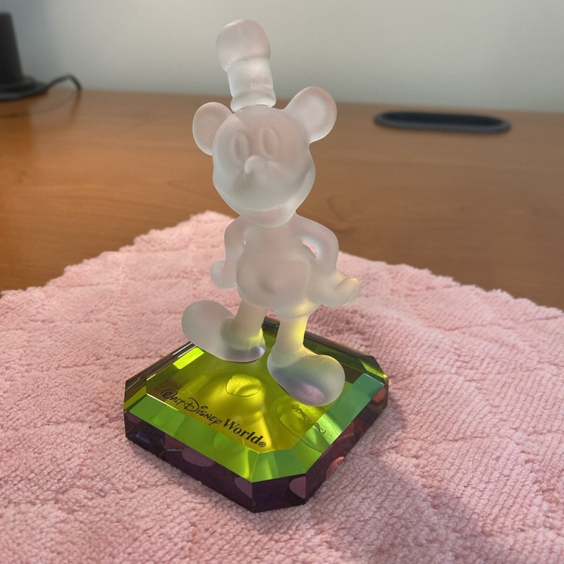 Walt Disney World Arribas Bros Mickey Mouse Steamboat Willie Crystal Figurine 