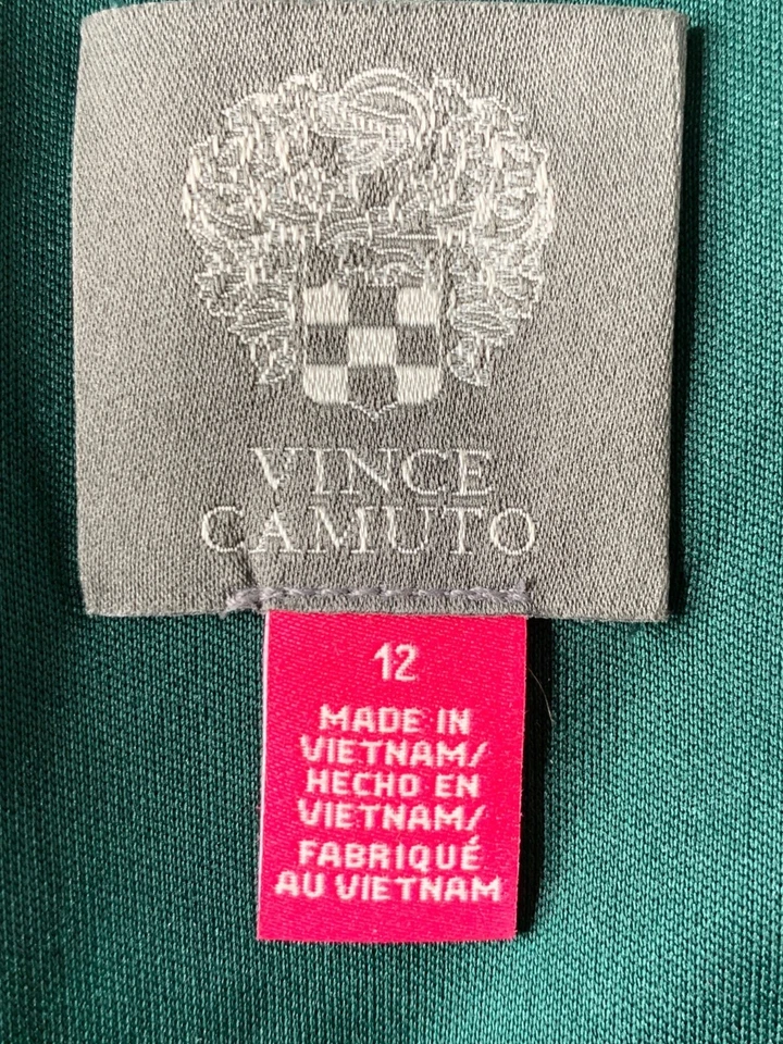 Mono Vince Camuto Verde Terciopelo Cuello en V Pierna Ancha Girado Frontal Talla 12 Foto 2 de 4