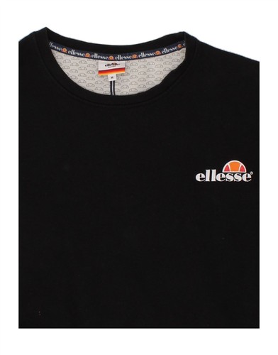 ELLESSE Mens Sweatshirt Jumper Medium Black Cotton LS09 - Picture 3 of 3