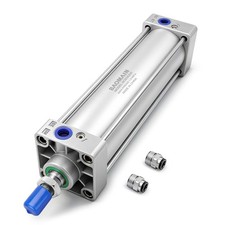 Baomain Pneumatic Air Cylinder SC 63 x 200, PT 3/8 Port, 2-1/2" Bore, Silver
