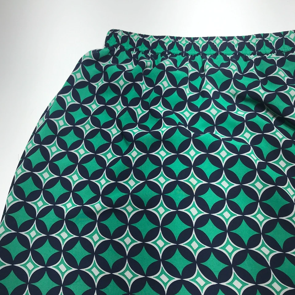 Banana Republic женщин 6 напечатано геометрический в зеленый синий тянуть на прямой юбка - Изображение 3 из 4
