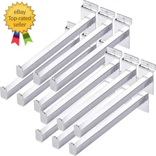 12 PCS 10 Inch Slat Wall Hooks Heavy Duty Slatwall Shelf Brackets Metal Slatwall