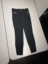 Holland & Cooper Breeches Womens 42 Black Equestrian Horse Full Seat Pants 29x27