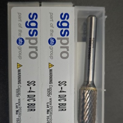 SGS Carbide Double Cut Cylinder Burr 1/4'' Cutting 1/4'' Shank SC-4 D/C BUR