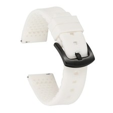 Silicone Watch Bands 20mm Soft Watch Bands with Black Buckle, White