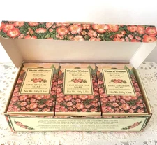 Woods Of Windsor Wild Rose 3 Pack Fine English Soap New 3.5oz Bars Torn Box 