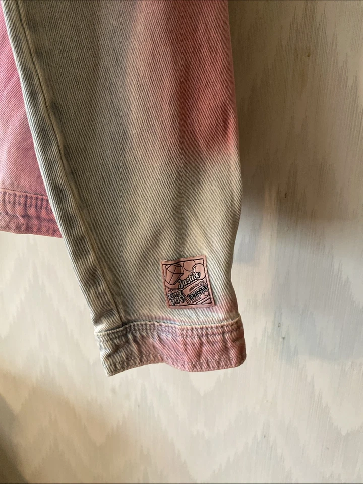 Chaqueta Denim Justice Ring Pop Bazooka Niñas Talla 16p/18p XL PLUS Foto 4 de 4