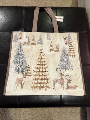 TJMaxx Winter Snow Deer Large Reusable Shopping Bag New