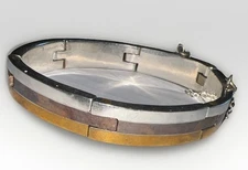 Los Castillo Taxco Mexico Silver Metales Castillo Tri-Color Modernist Bracelet