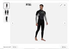 KMT Wetsuit for Men, Mens 3/2mm Wetsuits Full Ultraflex Wet Suits Back Zip XL