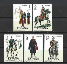SPAIN 1978. Complete Series 5 new stamps **. Military uniforms     (8851)