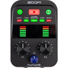 Zoom PodTrak P2 Dual USB Mic Portable Podcast Recorder