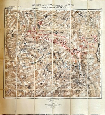Antike Karte/Schlacht Vionille-Mars La Tour im Maßstab 1905, 16.08.1870