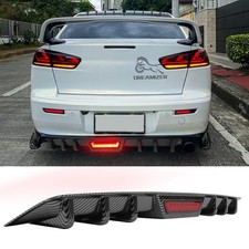 Carbon Fiber Lower Rear Bumper Diffuser Lip Spoiler Canard For Mitsubishi Lancer