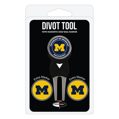 Team Golf NCAA Michigan Wolverines Divot Tool Pack With 3 Golf Ball Markers