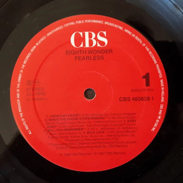 Eighth Wonder - Fearless (VINYL) Foto 3 de 4