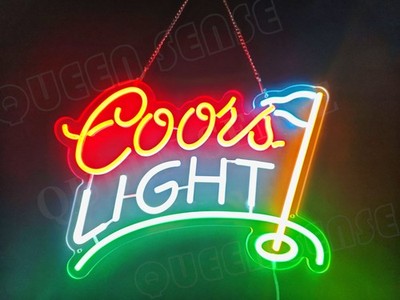 16''x12'' Coors Light Golf Beer 19th Hole LED Neon Sign With