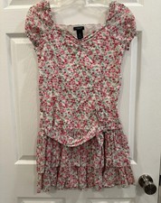 Vintage Chaps floral ruffled girls dress size 16 EUC