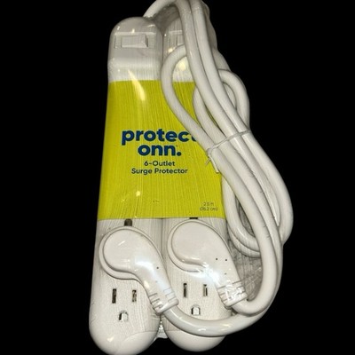 Protect Onn 6-outlet Surge Protector 2.5  Cord New