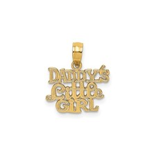 14k Yellow Gold Daddy Little Girl Pendant Charm for Women Family Love Keepsake