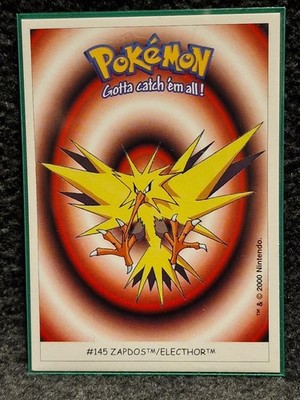 Pokemon Karte Zapdos, Dunkin boomer Bubble gum Aufkleber 2000