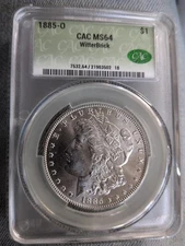 1885 O Morgan Silver Dollar CAC MS-64 Witterbrick 