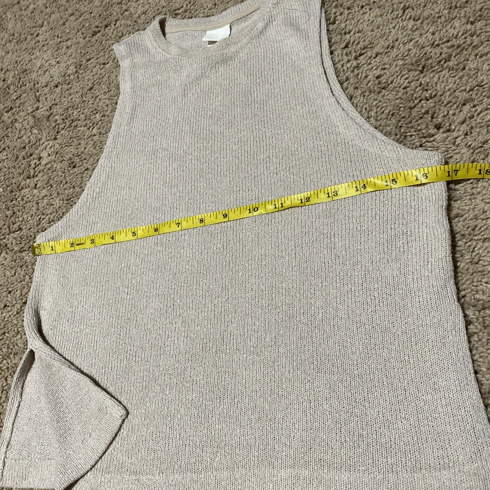 Camiseta sin mangas H&M para mujer talla XS beige tejida  Foto 2 de 4