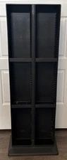 Vintage Alpha Fellowes 120 CD Capacity Twin Tower Storage Rack Black Retro