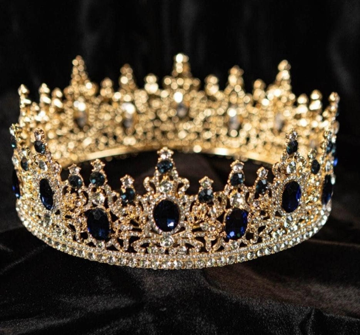 Corona de Cristal Negro Real para Hombre, Fiesta, Disfraz, Tocado, Joyería, Regalo