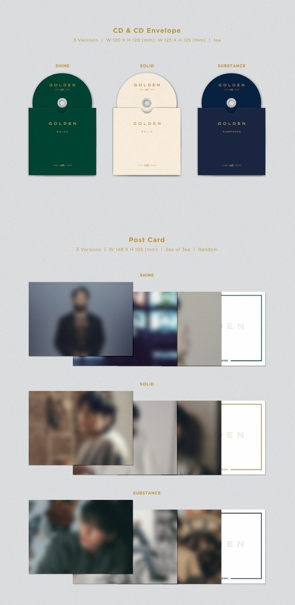 JUNGKOOK [GOLDEN] Album 3 version Set + Store Gift Photos | eBay