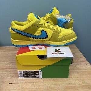 mens nike sb dunk low grateful dead bears opti yellow