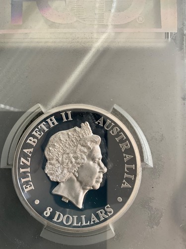 2014 Sil Australia 8$ Hi Relief PCGS PR 69 DCAM Signed John Mercanti Box 13 - Picture 10 of 10