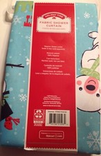 Christmas Cloth Shower Curtain 70" x 72" Snowman Polar Bear Blue New in Package
