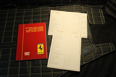 Original Brochure Ferrari Sales Service Organisation 1982 Complete Manual