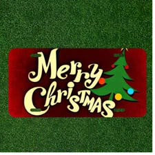 Custom Personalized License Plate Auto Tag With Merry Christmas Fancy Design