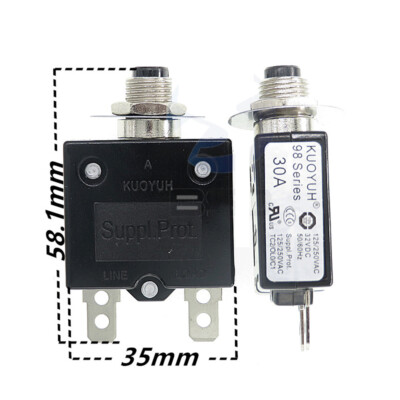 3A-50A Schutzschalter Manual Push Reset Mini Circuit Breaker Wasserpumpe Manuell