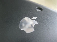 Sticker for Apple Logo Label Aufkleber Badge Silver chrome decal 24mm x 30mm