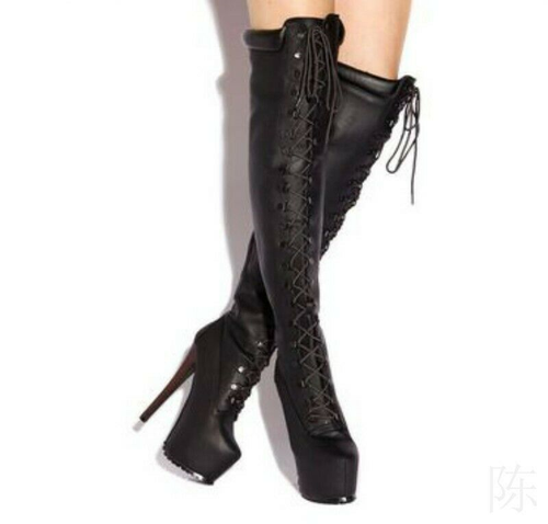 Allegra K Women's Over The Knee Boots - Stiletto Heel, Pointed Toe, Faux Suede, Thigh High Boots