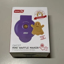 New Dash Ghost 4" Mini Waffle Maker Non-Stick Electric Golden Crisp Waffles 350W