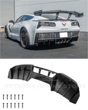 For 14-19 Corvette C7 | Carbon Fiber Rear Lower Bumper Diffuser W/ Fin