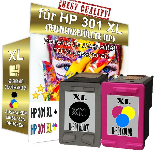 2x Tintenpatronen für HP 301 XL OfficeJet 4630 2622 4632 4634 2620 4636 REFILL