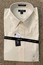 Claiborne Long Sleeve Dress Shirt Modern Fit Ivory Mens Size 14.5 32/33 