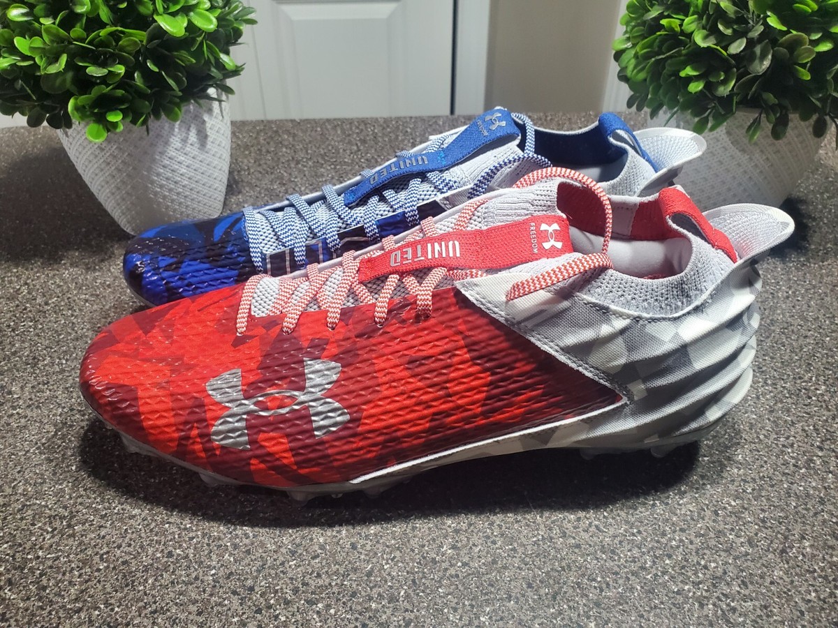 NEW Under Amour Blur Smoke 2.0 USA Freedom Football Cleats 3026341-100 Size 12.5 Under Armour Blur Smoke 2.0 MC USA Low | Mercari main image 3