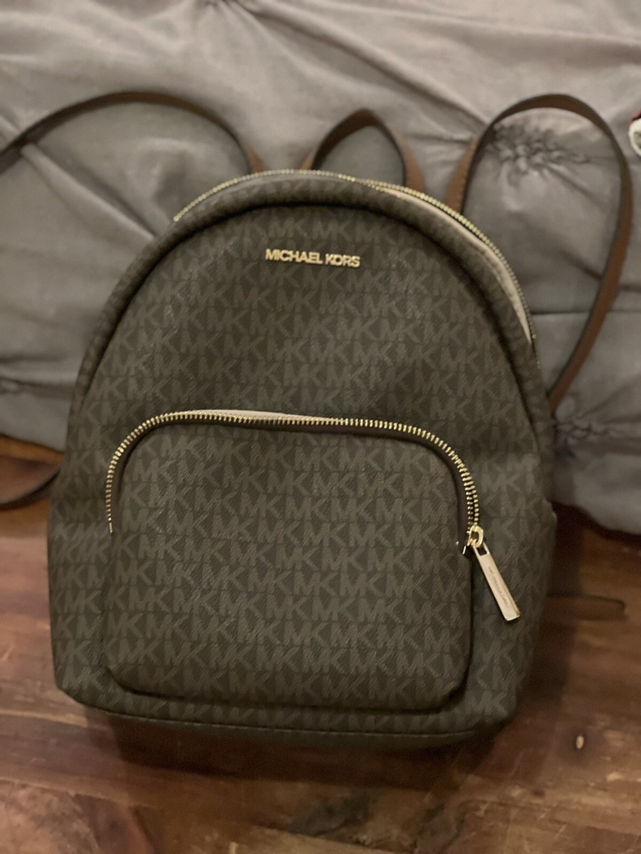 激安 MICHAEL KORS★ERIN MD BACKPACK MICHAEL KORS ERIN MD BACKPACK BROWN ACORN PVC & LEATHER NEW